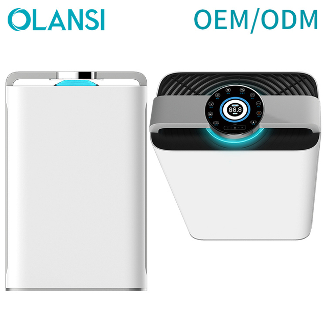 Olansi K08A WiFi ควบคุม CADR 488 เครื่องฟอกอากาศพร้อมความชื้นเสียงรบกวนต่ำประหยัดพลังงานเซ็นเซอร์ฝุ่นเครื่องฟอกอากาศที่มี PM2.5
